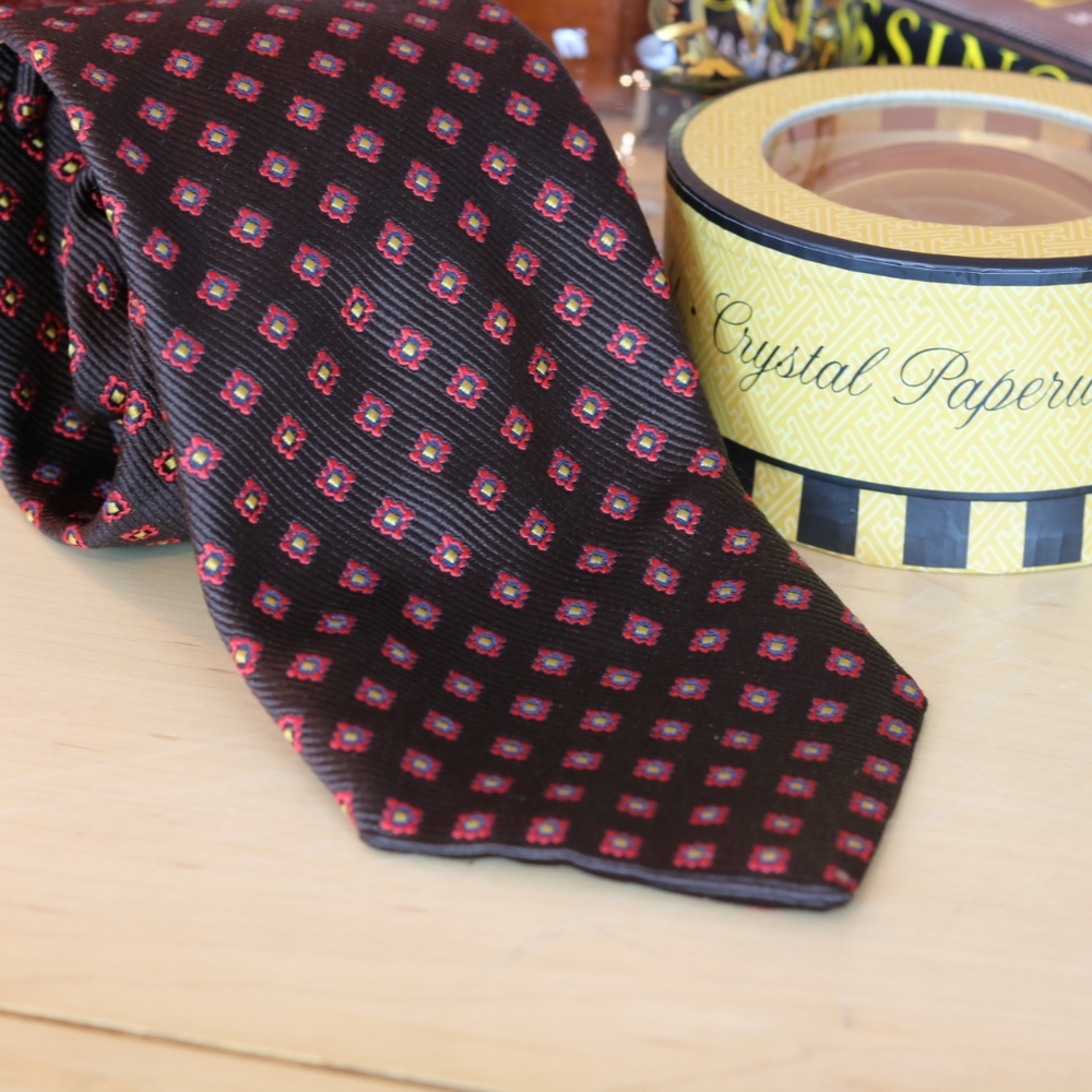 Michele Sartori Geometric Woven Silk Tie